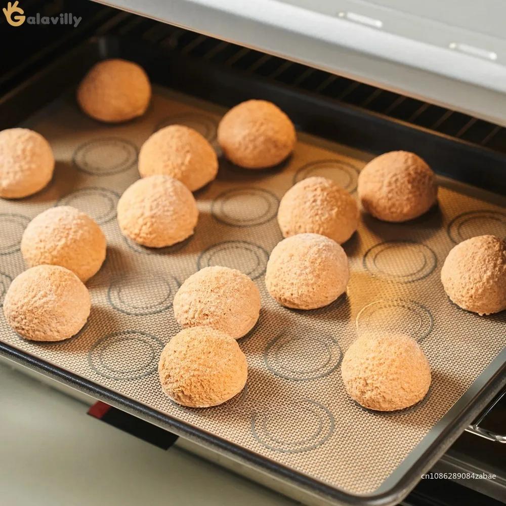 1PC Silicone Baking Mat - Non Stick Oven Liner for Cookies/Macarons, Reusable Heat-Resistant Bakeware Sheet Cooking Accessories