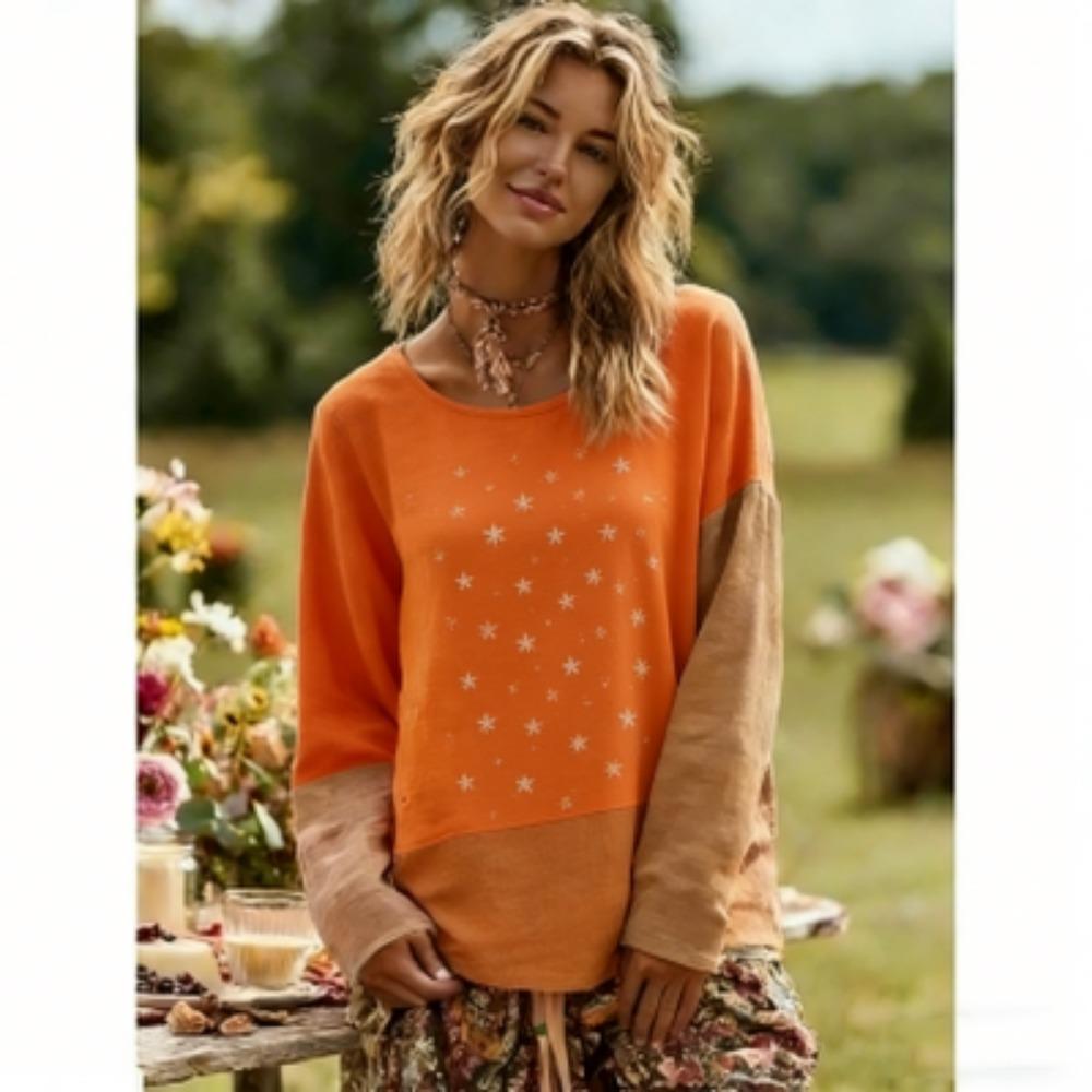 Stile Europa America Stampa Floreale T-shirt da Donna Top Moda Street Donna Manica Lunga Abbigliamento Outdoor Casual Maglietta Felpa