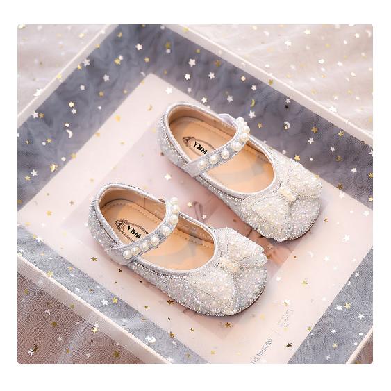 Girls Princess Shoes New Children's Single Shoes Leather Shoes Crystal Shoes Baby Dress Shoes Girls Soft Sole Spring and Autumn