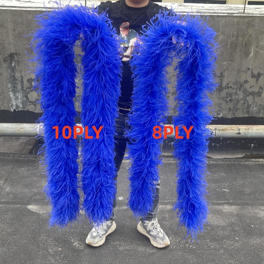 2M Red Ostrich Feathers Boa 1-10Ply Thick Natural Feather Shawl for Wedding Clothing Decoration Sewing Plumes Crafts Accessory