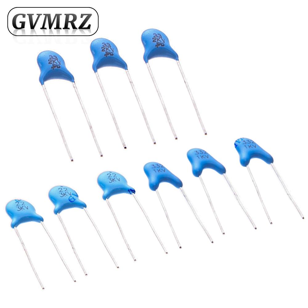 20PCS High Voltage Ceramic Disc Capacitor 1KV 2KV 3KV Radial Lead Multiple Capacitance Options