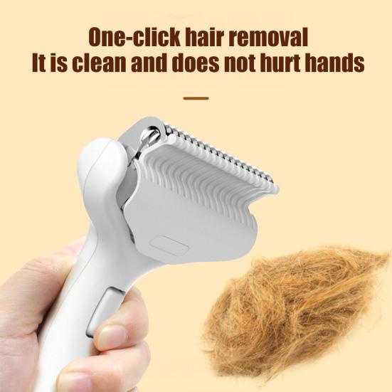 Undercoat Rake for Dogs Cats Self Cleaning Dematting Comb 3-in-1 Deshedding Dematting Tool with Stainless Steel Teeth for Long Hair Pets Grooming