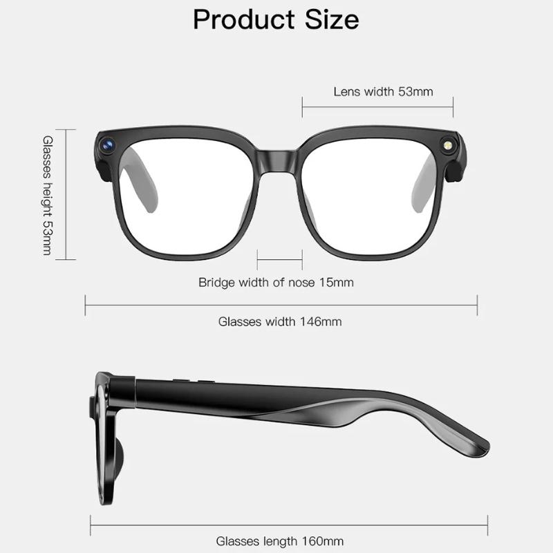 2026 4K HD AI Smart Glasses Chat GPT 800MP Camera Recording WIFI Transnision Bluetooth Call 260Mah Voice Assistant Smart Glasses Real-time Translation