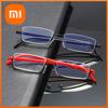 Xiaomi Óculos de Leitura de Metal Anti-Luz Azul Masculinos Meia Armação Óculos de Prescrição Masculinos com Estojo +1.0 1.5 2.0 2.5 3.0 3.5 4.0