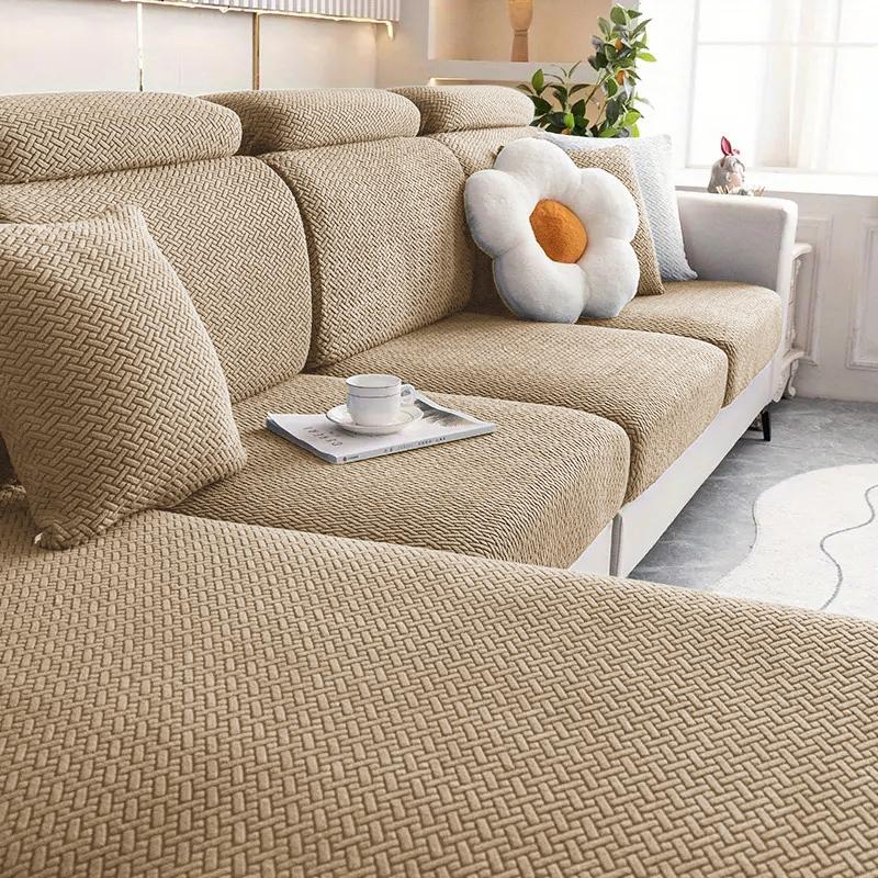 Thick Jacquard Sofa Seat Cushion Cover For Living Room Furniture Protector L-Shape Corner Sofa Cover Removable Seat Slipcovers