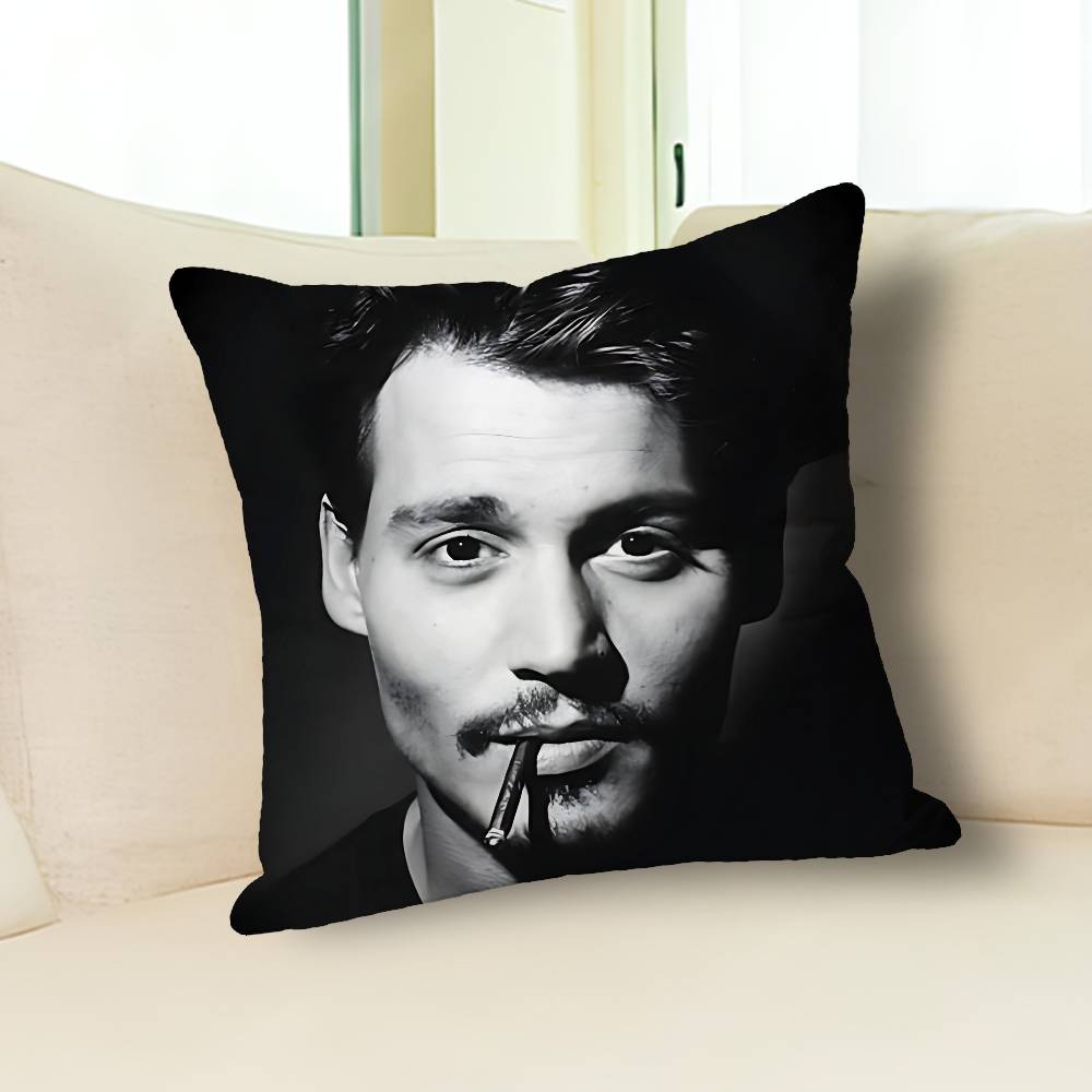 Actor J-Johnny D-Depp Pillow Cases for Bedroom Living Room Sofa Home Decor Polyester Cushion Cover with Zipper