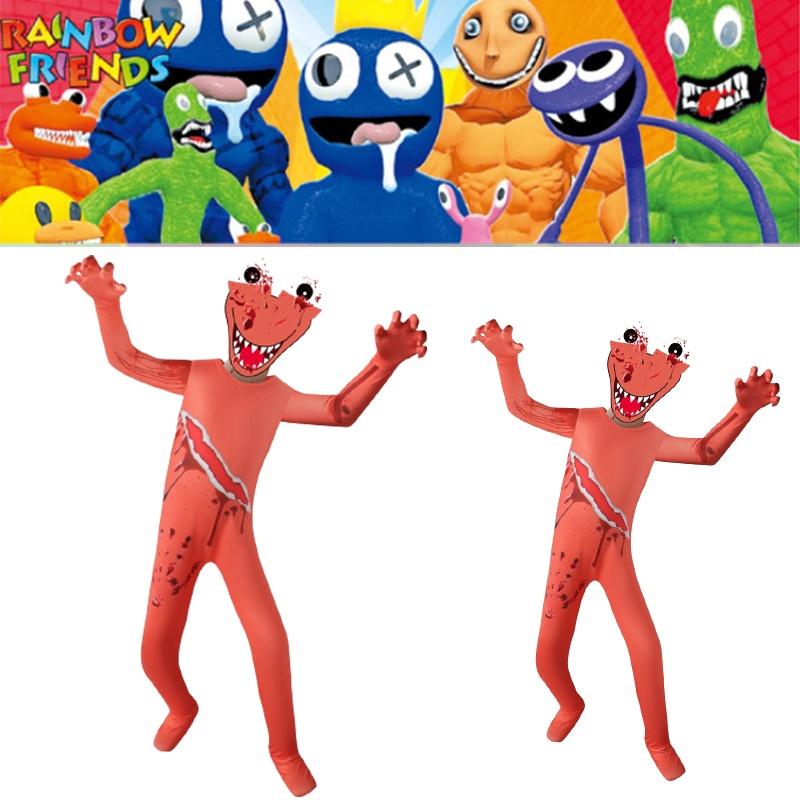 Roblox Rainbow Friends Orange Jumpsuit Kostüm für Kinder mit atmungsaktivem Polyesterstoff