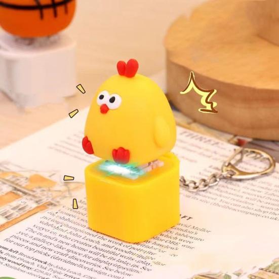 Cartoon Keyboard Fidget Keychain with Light Sound Stress Relief Portable Travel
