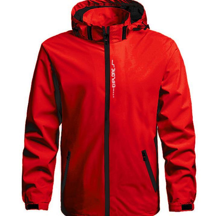 Unisex Trendy 3-in-1 Outdoor Jacket: Detachable Hood, Windproof & Waterproof, Ideal for Mountaineering.