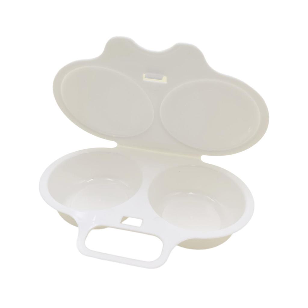 Double Cup Egg Cooker Poachers Eggs Stand Draining Boiler for Home