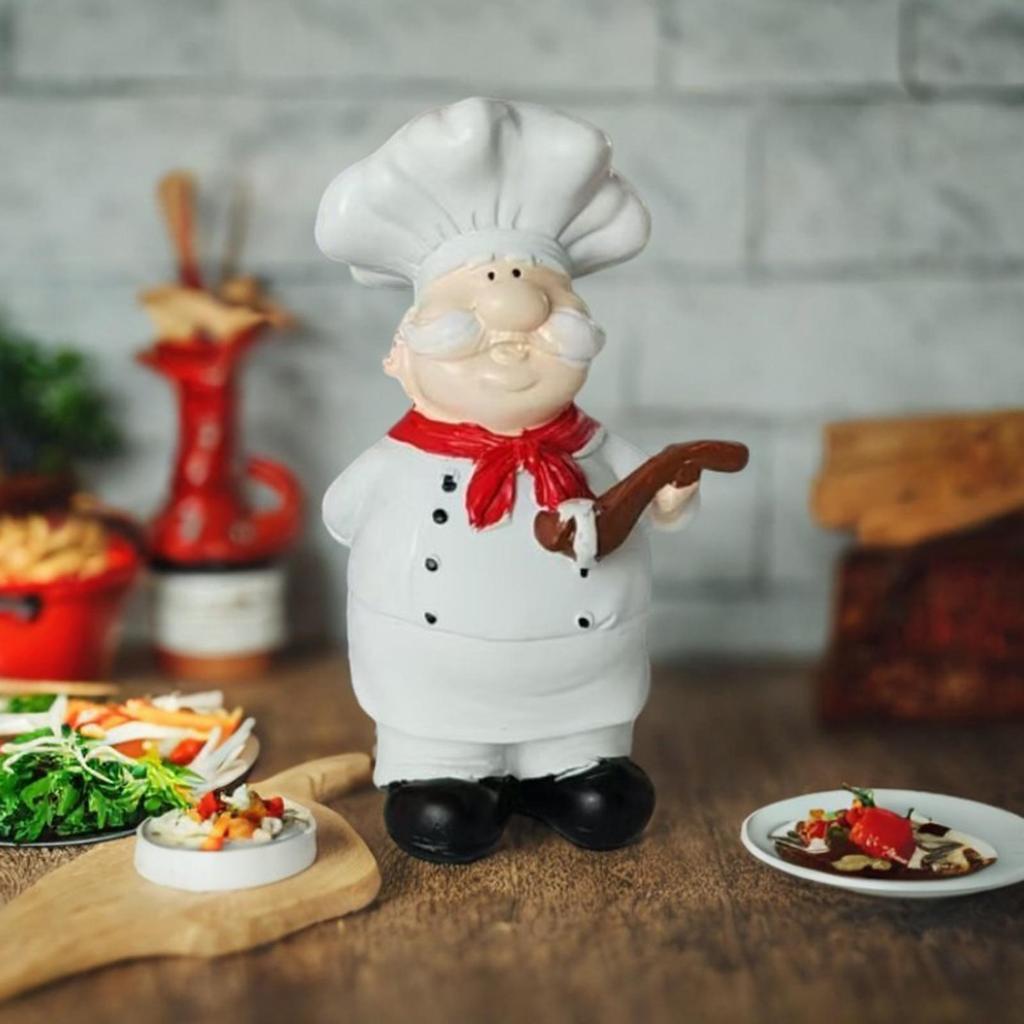 Chef Resin Figurine Ornament Modern Decorative Collectible Decor for Table Kitchen Counter