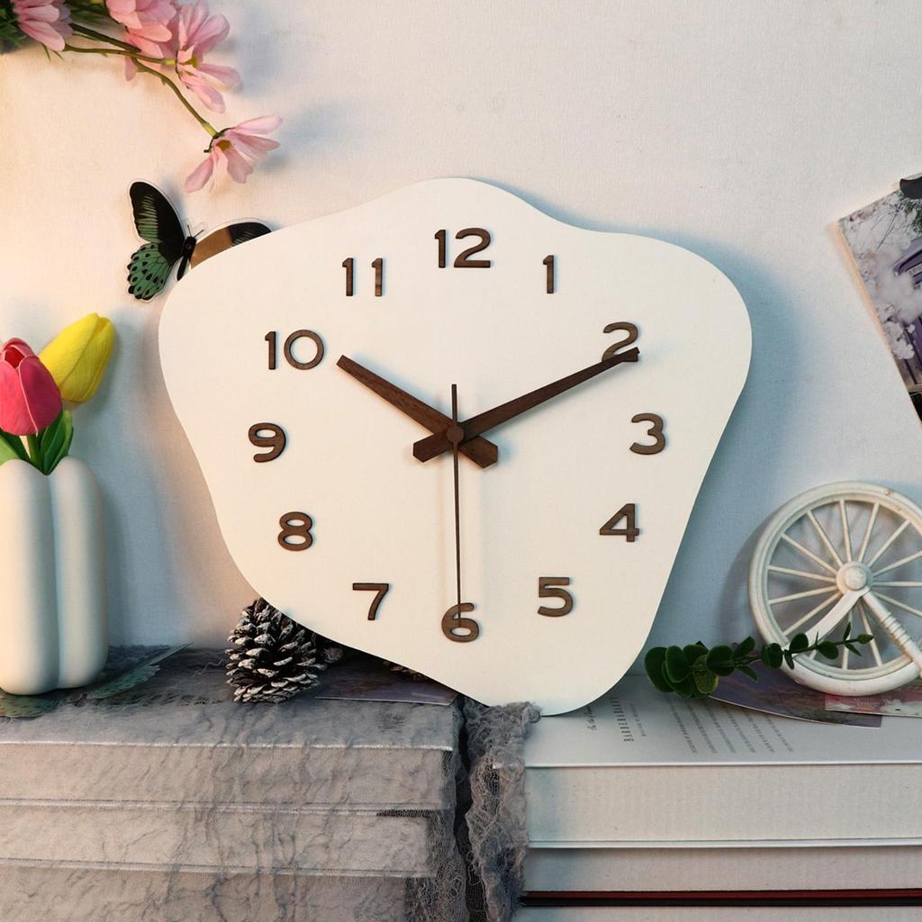 Decorative Wooden Wall Clock Silent Non Ticking 11.8x10.6inch
