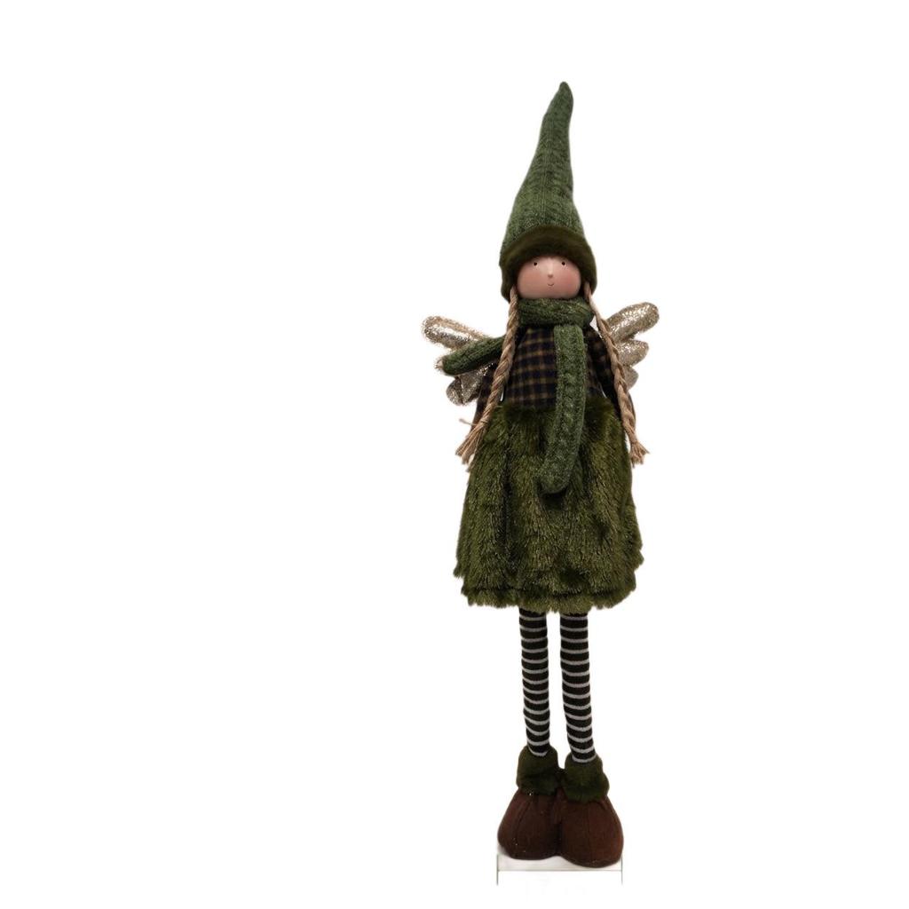 Golden Winged Angel Plush Tree Ornament - Christmas Decoration Doll for Home and Festivals.