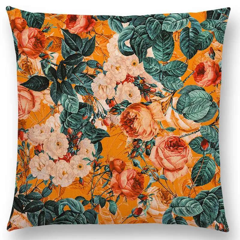 Latest Exotic Garden Summer Natural Flowers Leaf Botanical Tropical Jungle Cushion Cover Car Home Decor Sofa Throw Pillow Case