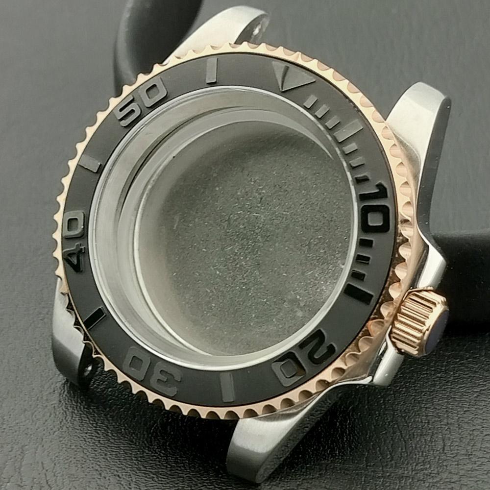 40mm Mechanical Watch Case for NH Series 35 36 38 Movement Yacht Design Style with Sapphire Crystal Watch Box Parts 7