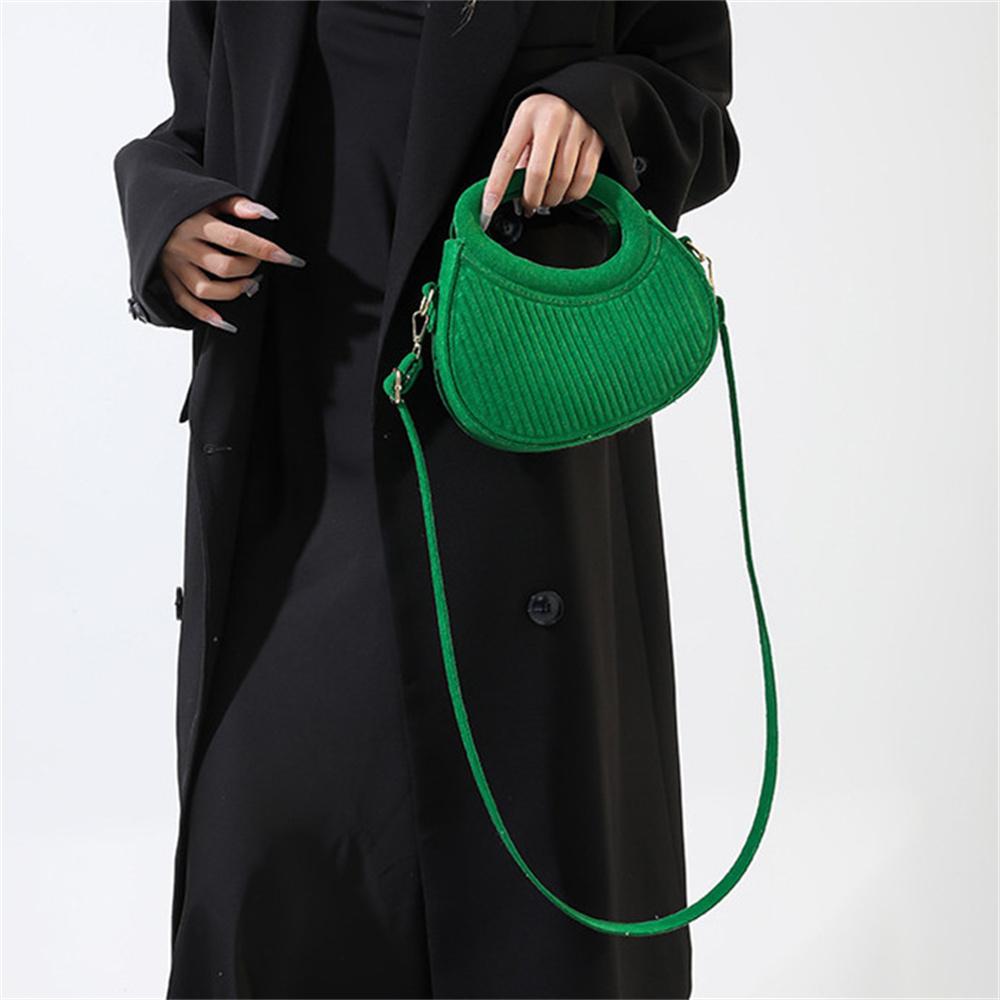 Mini Candy Color Felt Top-handle Bag for Women Fashion Portable Crossbody Shoulder Handbag