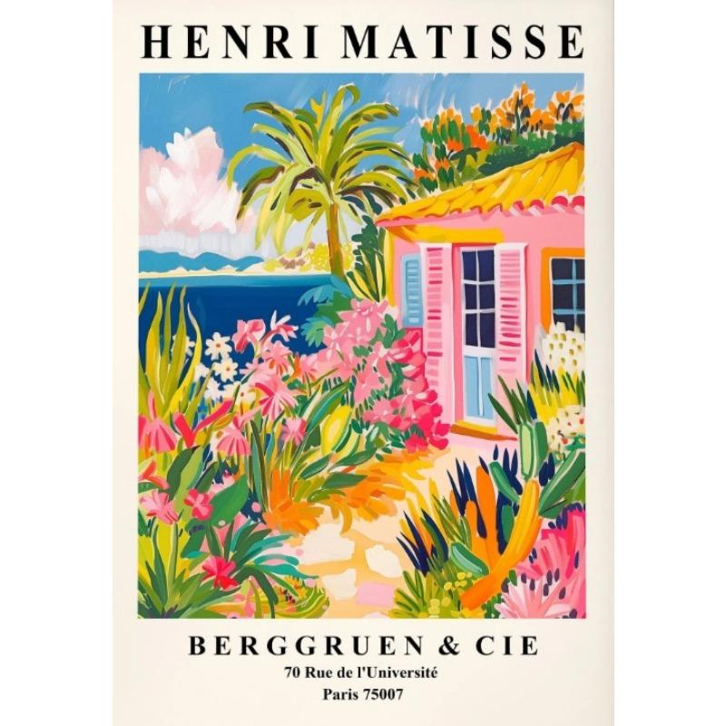 Matisse Beach Coast Landscape Amalfi Summer Painting Poster Preppy Wall Art Y2K Poster Retro Home Decor Canvas Painting Prints