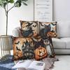 1pc Halloween Cushion Cover Black Cat Pumpkin Witch Castle Print Soft Cozy Pillow Cover Suitable for Halloween Sofa Decoration