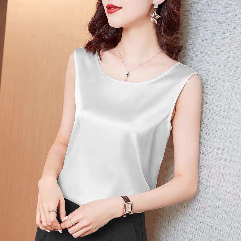 

Модная женская блузка с рукавом средней длины из искусственного шелка для лета и осени 2024 3XL белый