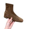 Short Boots Women's Spring and Autumn Single Boots 2025 New Versatile Simple Thick Heel Martin Boots Suede Korean Small Ankle Boots Thin Boots