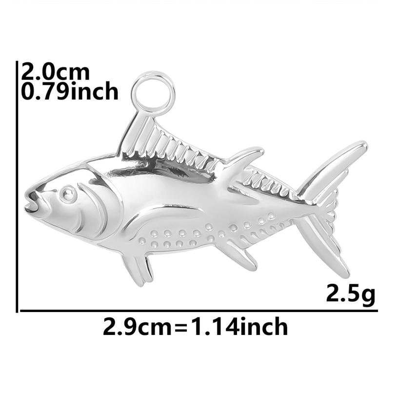 6pcs Different Bone Tail Fish Charm Ocean Animal Pendants Stainless Steel Charms For Jewelry Making Supplies Handmade Materials
