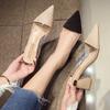 A pair of temperament thick high heels for women's summer new transparent outdoor sandals fashion hundred, with pointed women's shoes