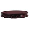 Soporte de Exhibición de Madera Oriental 15 cm Pedestal Circular para Jarrones Teteras Lámparas Plantas de Bonsái Base de Loto Decoración Moderna para el Hogar