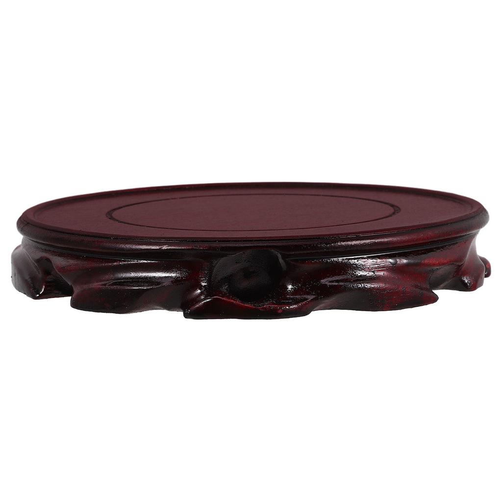 Soporte de Exhibición de Madera Oriental 15 cm Pedestal Circular para Jarrones Teteras Lámparas Plantas de Bonsái Base de Loto Decoración Moderna para el Hogar