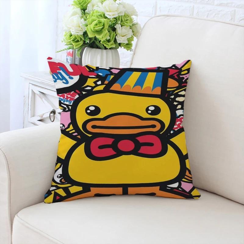 Cute Little Yellow Duck Pattern Pillowcase Car Ornaments Office Living Room Sofa Home Pillowcase