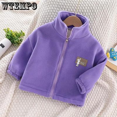 Girls' Thick Fleece Coat Children's Autumn and Winter Fleece Top