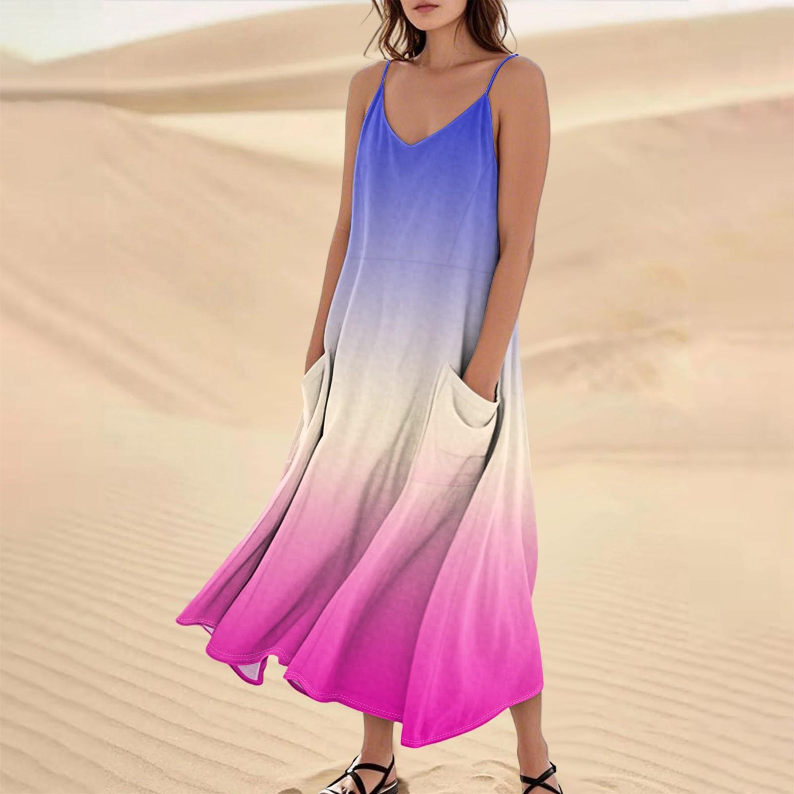 

Женское летнее платье, повседневные свободные длинные пляжные платья для отдыха XL