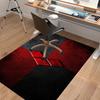 1pc Office Carpet Chair Mats Red and Black Abstract Pattern Perfect for Decorating Office Chairs, Living Rooms, Or Bedrooms,Polyester Carpet