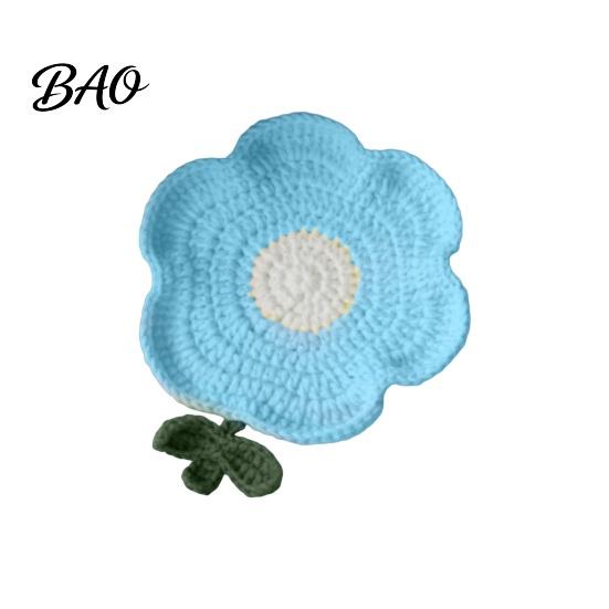 Condensation Coaster Crochet Flower Coasters, Handmade Knitted Heat Resistant Cup Mats Table Placemats, Decorative Doilies for Tabletop Protection,