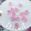 6Pcs Cute Luminous Piggy Miniature Figurines Pig Cake Toppers Mini Resin Pig Figurines Toy DIY Crafts for Garden Decors