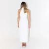 Summer New Women's Minimalist Slit Maxi Dress, Fashion Lapel Sleeveless Dress for Women European American Style