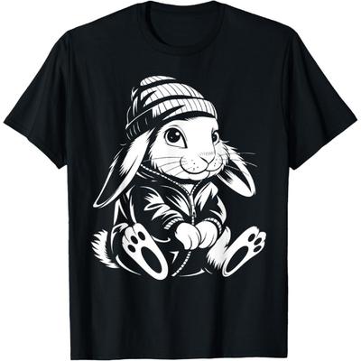 Thug Bunny Rabbit Gangster Rabbit Funny Bunny Lovers Design T-Shirt(1)