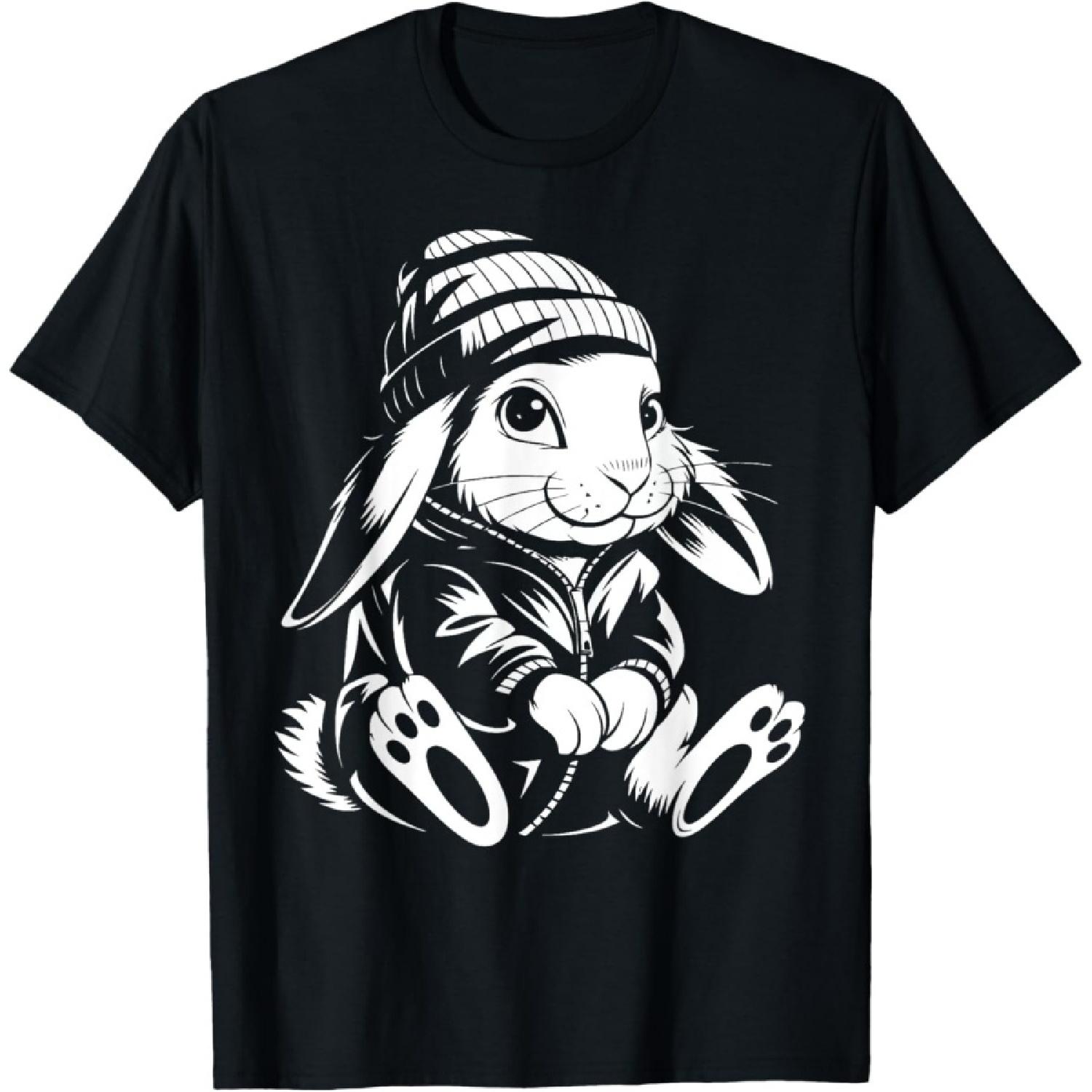 

Thug Bunny Rabbit Gangster Rabbit Funny Bunny Lovers Design T-Shirt(1) XXXXXL чорний