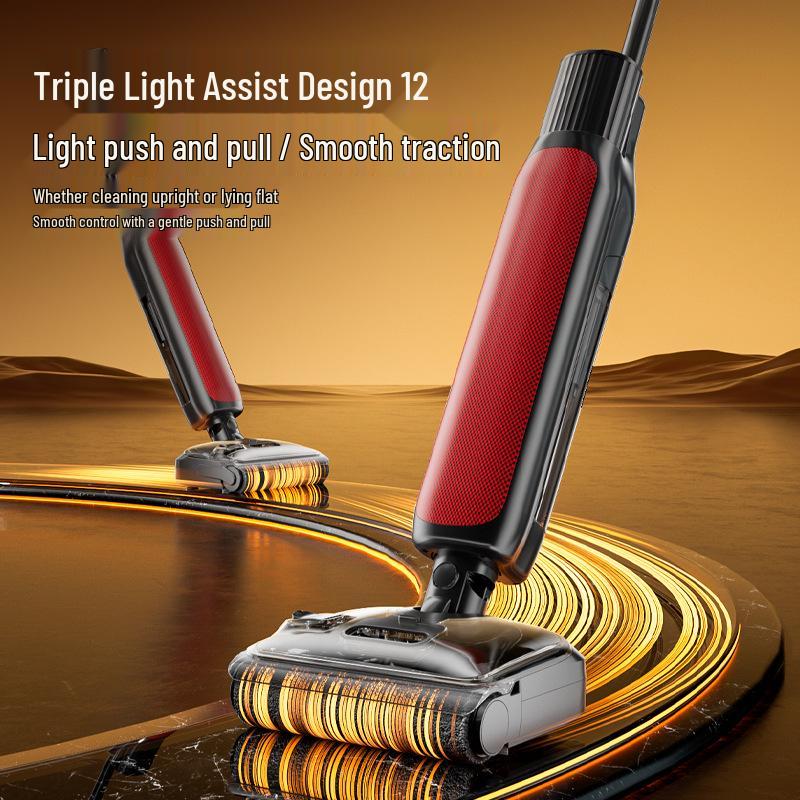 Cross-border Wireless Multifunctional Floor Cleaner: Sweeper, Mop, and Dryer - No Hair Tangling