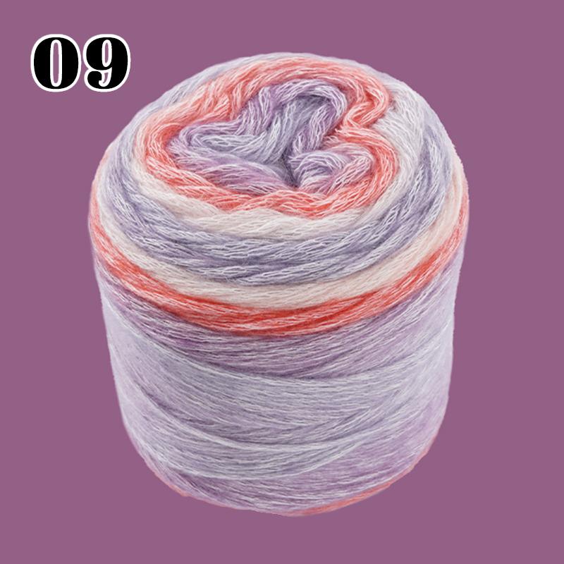 100g 240M 1 Roll Rainbow Woollen Yarn New Soft Hand Woven Yarn Hat Scarf Sweater Gradient Color Dyeing Crocheting Blend Yarn