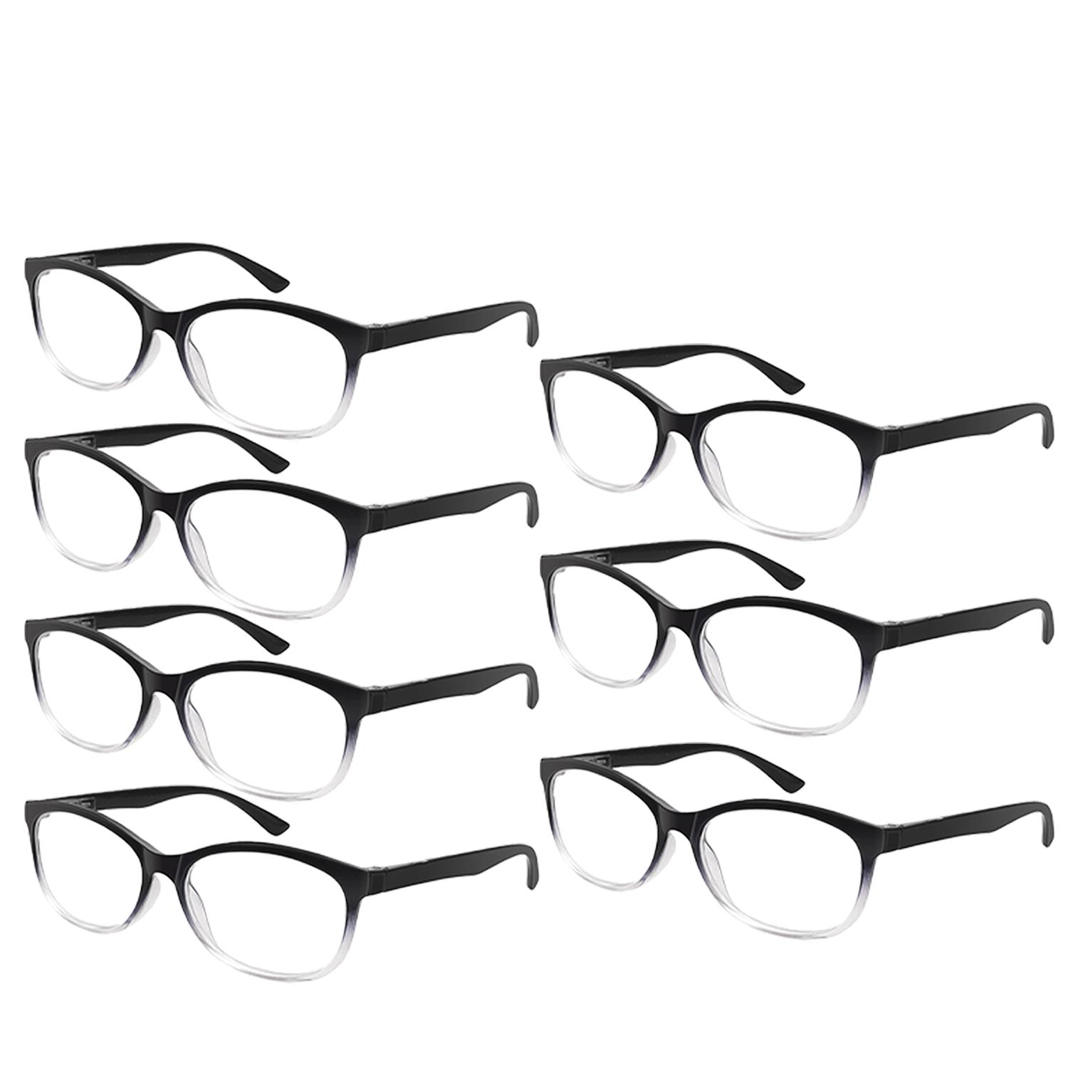 

7 шт. Очки для чтения с автофокусом, с оправами с черным градиентом, унисекс-дизайн, идеально подходят для работы за компьютером – идеальный выбор для подарка