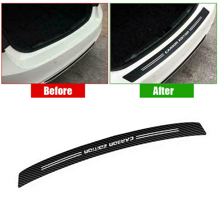 4D Carbon Fiber Rear Trunk Bumper Guard Accessories Decal Sticker Moulding Trim