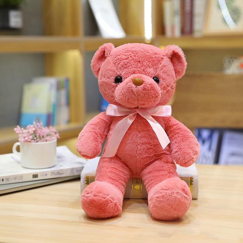 Ten-Color Bear Wedding Plush Toy with Ribbon and Bowtie