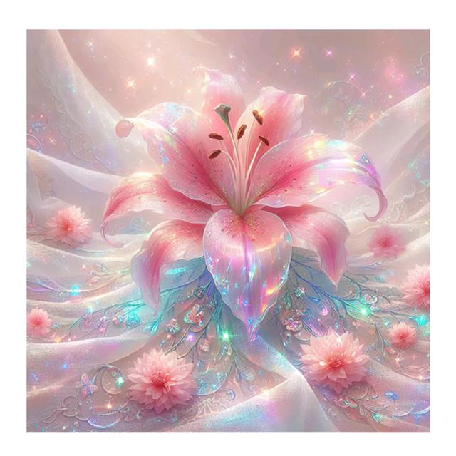 2024 New Diamond Painting Fantasy Pink Lily Full Diamond Mosaic Art Flower Embroidery Cross Stitch Pictures for Home Decoration J3967
