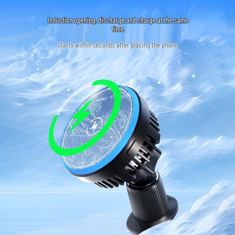 Magnetic Car Phone Holder with Wireless Charging & Heat Dissipation for Apple 15 MagSafe Charger