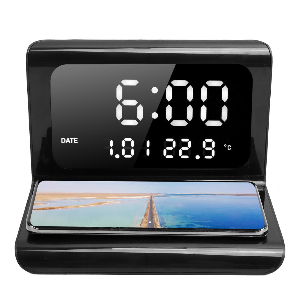MultiFunctional Clock Electronic Calendar Phone Wireless Automatic Matching Charger