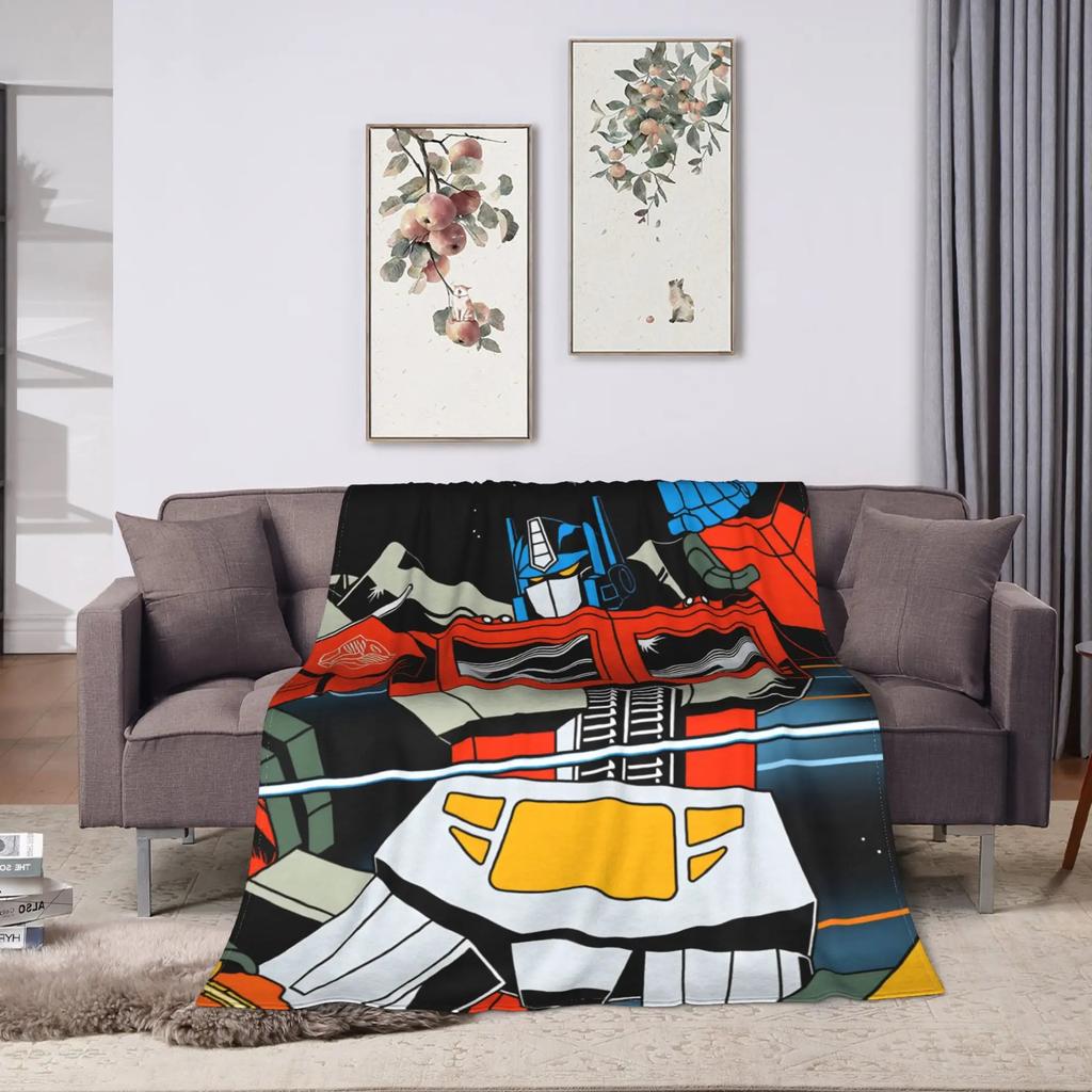 Warm Soft Blanket Travel Office Cartoon T-Transformers Autobots Bedding Throws Anime Flannel Bedspread For Couch Sofa Bed Cover