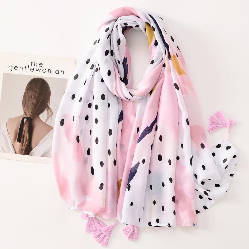 Women Luxury Brand Viscose Scarf Butterfly Floral Tassel Shawls Autumn Winter Wrap Pashmina Stole Muslim Hijab Sjaal 180*90Cm