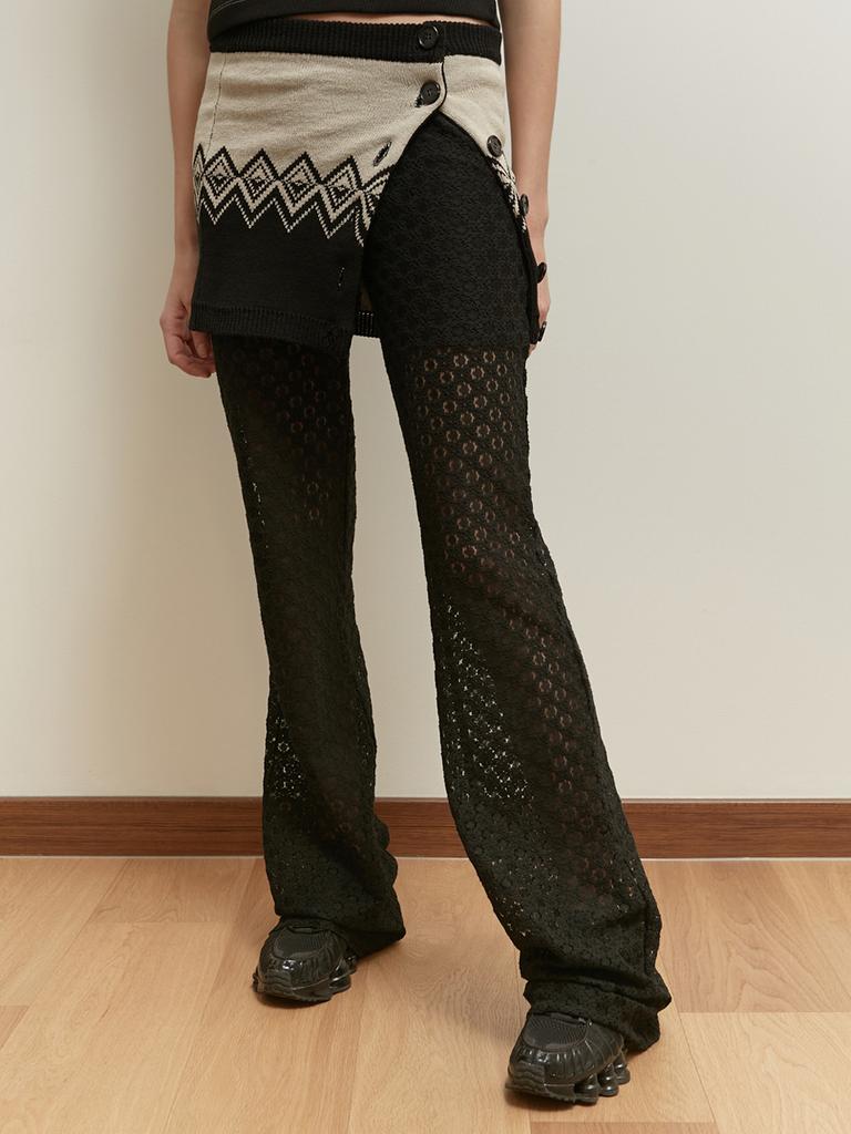 Soltipebeul Lace Banding Pants [Black]
