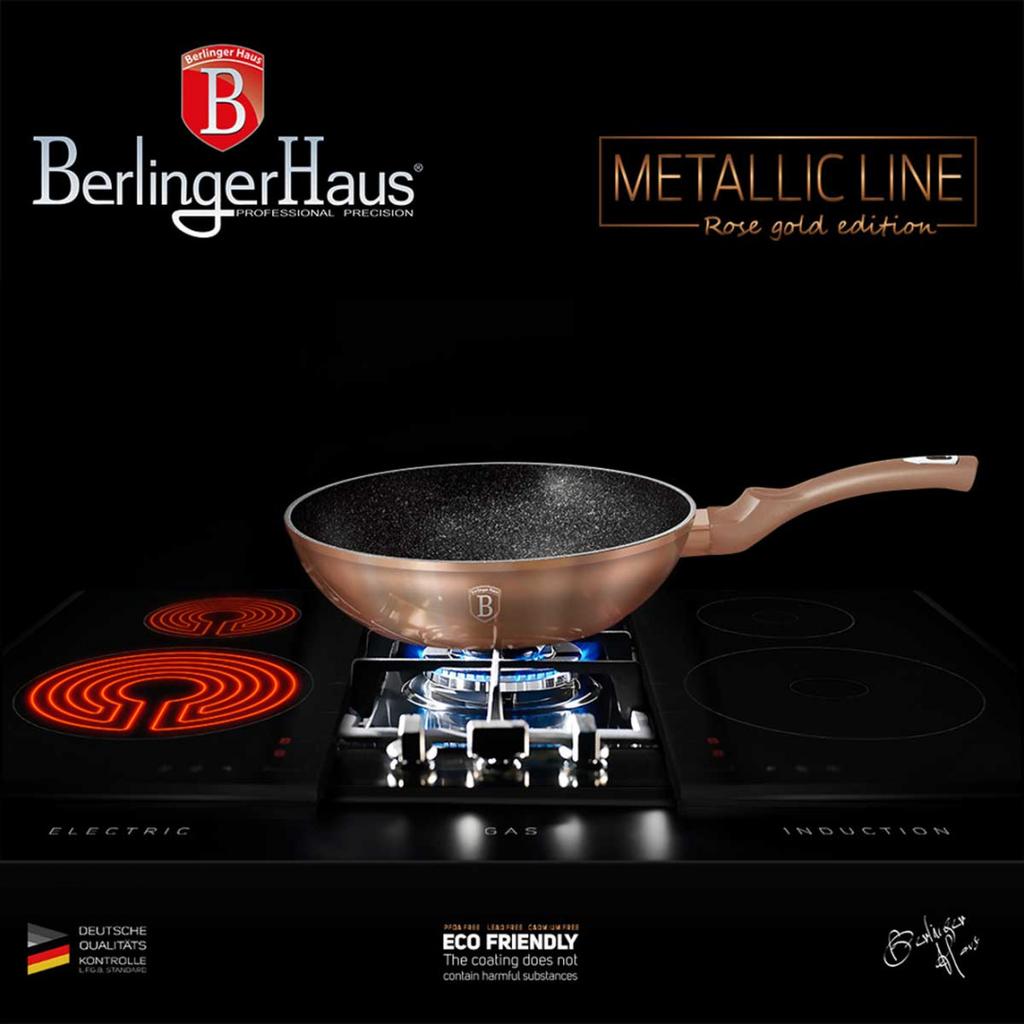 Granite Frying Pan 30cm BERLINGER HAUS ROSE GOLD BH-1511