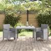 VidaXL 3-piece Garden Dining Set with Light Grey Poly Rattan Cushions 3378690